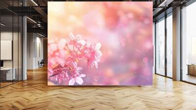 Pink Petals of Tokyo: Stunning Sakura Blossoms in Soft Focus Wall mural