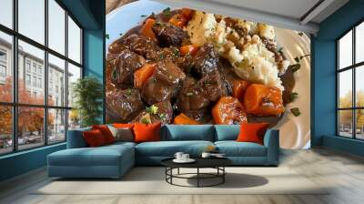 Savory Beef and Vegetable Stew in 4:3 Aspect Ratio Wall mural