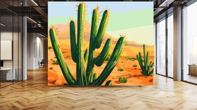 The Resilience of Cactus: A Close-Up Look at the Desert Plant - AR 4:3 Wall mural