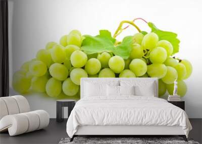 Vibrant Green Grape Berries: A Close-up on Nature's Delicacies Wall mural