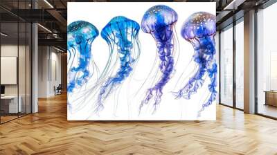 Jellyfish assortment isolated on white background for versatile design projects and applications Wall mural