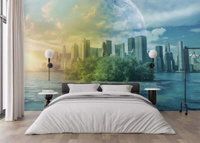 Climate change  and environment concept Wall mural