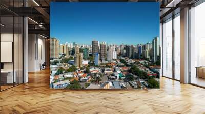 Campinas, Sao Paulo, Brazil. June 03, 2023: Aerial image of Avenida José de Souza Campos (known as Norte Sul) and also Avenida Dr. Moraes Salles in the central region of Campinas. Wall mural