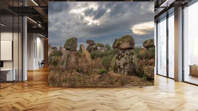 Modern Menhir exposure done near Castelo Branco in Portugal in a very cloudy day. With the menhir we began our path as designers and builders of landscapes. Wall mural