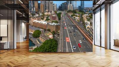 Panoramic Exposure of the Sydney Harbour one of the most famous tourist attractions in Australia and also home to the Sydney Opera House and the Sydney Harbor Bridge, where this photo was taken. Wall mural