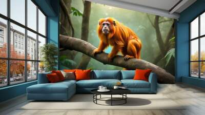 baby lion tamarin Wall mural