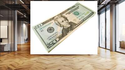 20 dollasr bill. Wide angle view.  Business concept Wall mural