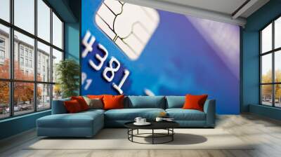 Close-up of  chip on a credit card .shallow depth of focus Wall mural