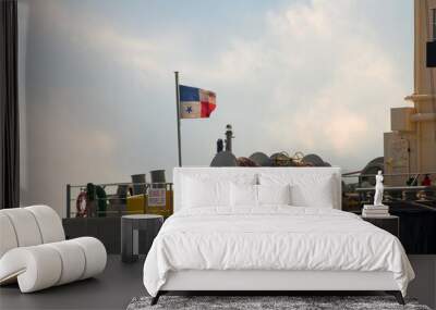 stern of ship under the Panamanian flag Wall mural