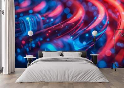 abstract background of fiber optic cables Wall mural