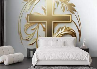 Cross or crucifix on white enamel Wall mural