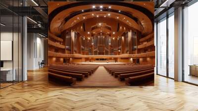 Empty Concert Hall for the performing arts with organ - music instrument Wall mural