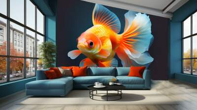 goldfish isolated on a dark background Generative AI Wall mural