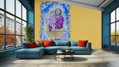 Holy baby Jesus and Joseph Wall mural