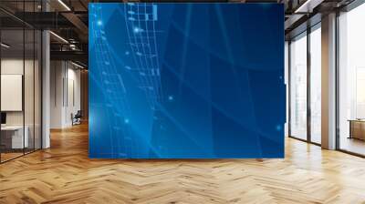 abstract vertical music background - blue vector flyer Wall mural