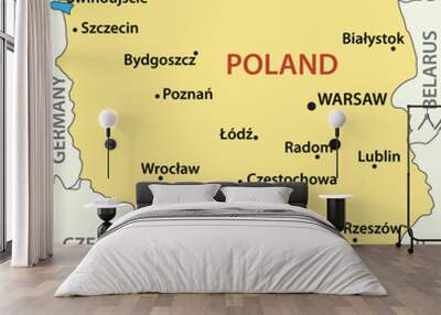 map of Poland - vector illustration Wall mural