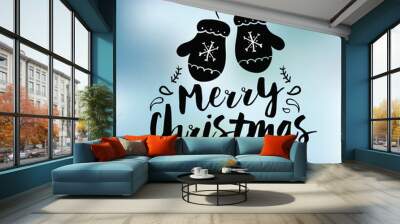 Merry Christmas typography. Wall mural