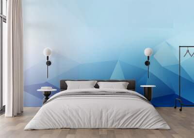 Geometric blue white gradient background image template Wall mural