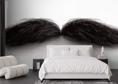 Black mustache, isolated on a white background, detailed illustration, high resolution Wall mural