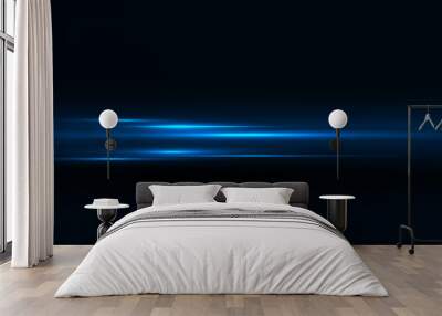 Blue linear lights Wall mural