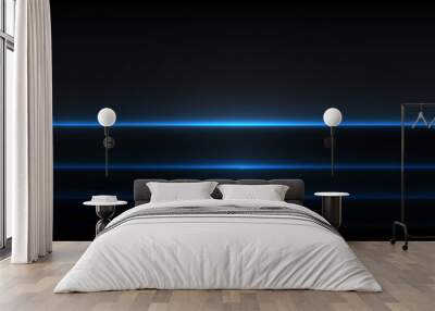 Blue neon linear lights Wall mural