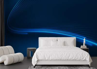 Blue writhing light stream with shadows Wall mural