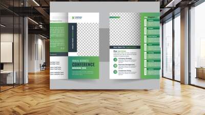 Business development conference trifold brochure template design, Business tri fold Brochure, Corporate brochure, trifold template design Wall mural