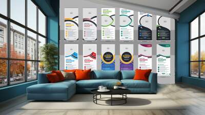 Business rollup banner template set, pull up, display banner, x-banner vector, flag-banner design bundle template or Roll up banner stand for your company Wall mural