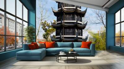 Chinese traditional architecture tower pagoda Wall mural