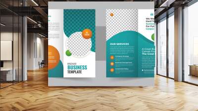 Corporate business trifold brochure template, Business trifold brochure annual report cover template Wall mural