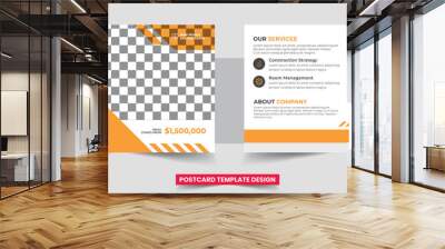 Corporate postcard template design vector Wall mural