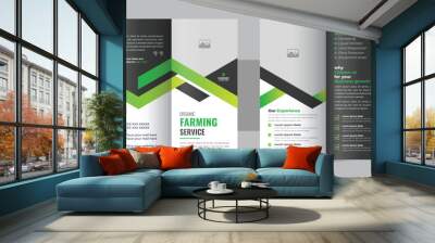 Gardening Service Trifold Brochure, Gardening, Landscaper or Agro firming services Creative Tri fold Brochure design Layout Wall mural