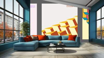 Geometric composition. Template for abstract posters, covers, and paintings. The idea of temporary interior design Wall mural