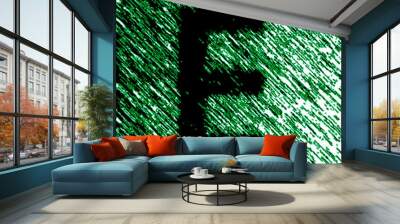 The Letter in green background. Illustration. Wall mural