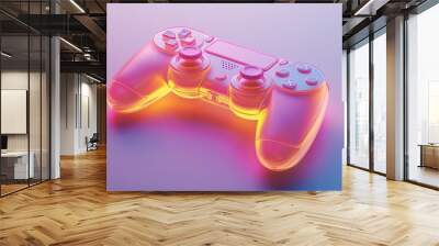 A translucent game controller radiates color under soft, ambient lighting in a detailed close-up Wall mural