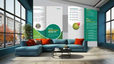 Lawn Care Services Tri Fold Brochure Template, Agro firming services Tri Fold Brochure Template Wall mural