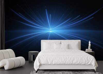 Light effect vector shining blue background Wall mural