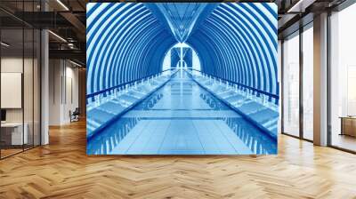 bridge way interior nobody on blue color Wall mural