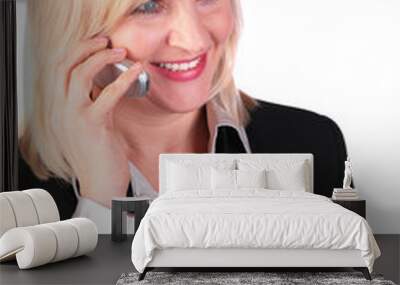 middleaged businesswoman with cellphone 2 Wall mural