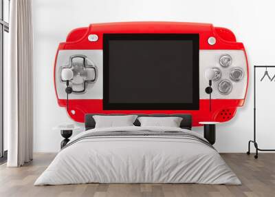 Red gamepad isolated on white Wall mural