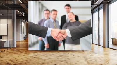 shaking hands and business team 2 Wall mural