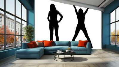 sport girl silhouette vector Wall mural