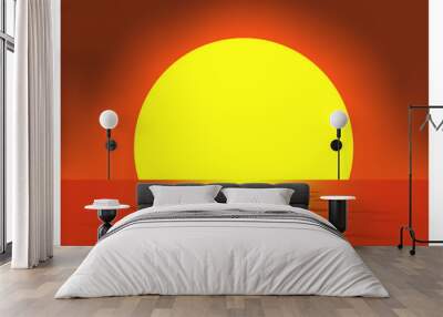 very big sun vector Wall mural