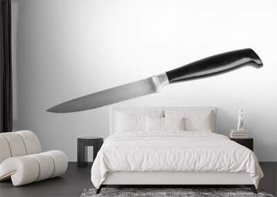 Black knife isolated on white. Wall mural