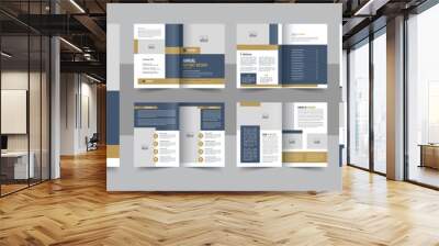 Modern business annual report template with cover, back and inside pages, Annual Report template Layout vector Wall mural