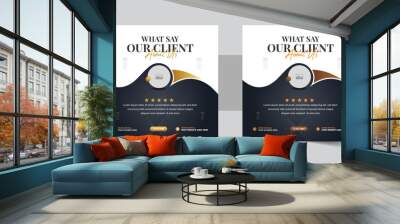 Modern client testimonials or creative customer feedback social media post or web banner template design layout vector Wall mural