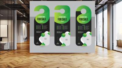 Real estate agency modern business door hanger template, Modern vector door hanger template design layout Wall mural