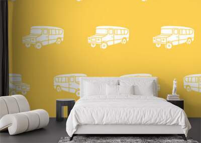 Wrapping paper - Seamless pattern of School Bus for vector graphic design Wall mural