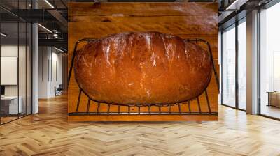 Traditional homemade bread with brown crispy crust Wall mural