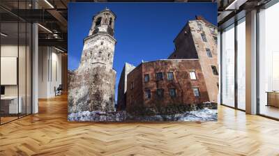 Bell tower of the old cathedral in Vyborg Wall mural